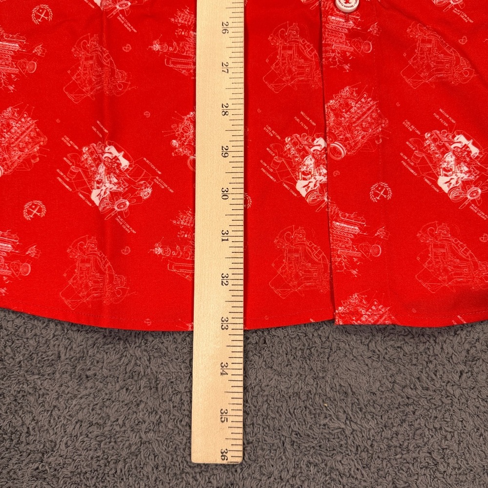 Dixxon‎ Flannel Company The 350 Shirt Mens 2XL Mechanic Engine Print Button Up - Picture 8 of 11